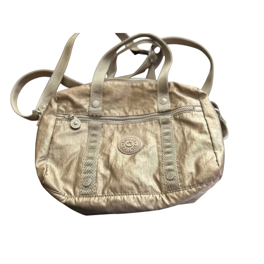 Kipling Metallic‎ Gold Shoulder Bag Crossbody Purse Handbag Satchel